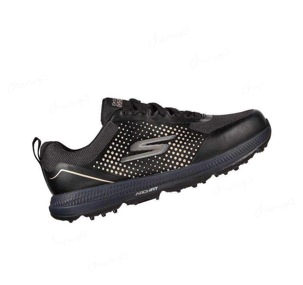 Zapatos de Golf Skechers GO GOLF Elite 5 Deporte Mujer Negras Doradas | 3526C_AR