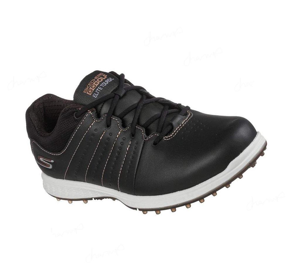 Zapatos de Golf Skechers GO GOLF Elite Tour SL Mujer Negras Rosas Doradas | 3A05Q_AR