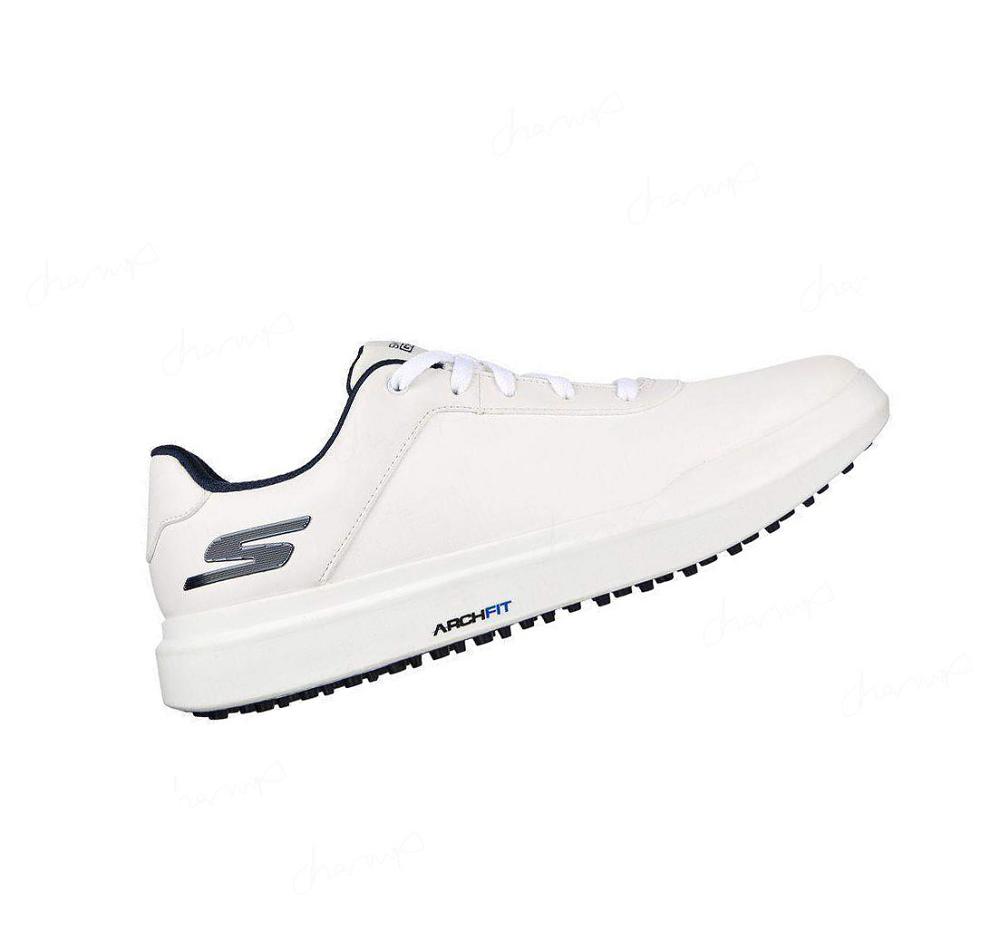 Zapatos de Golf Skechers Relaxed Fit: GO GOLF Drive 5 Hombre Blancas Azul Marino | A208A_AR