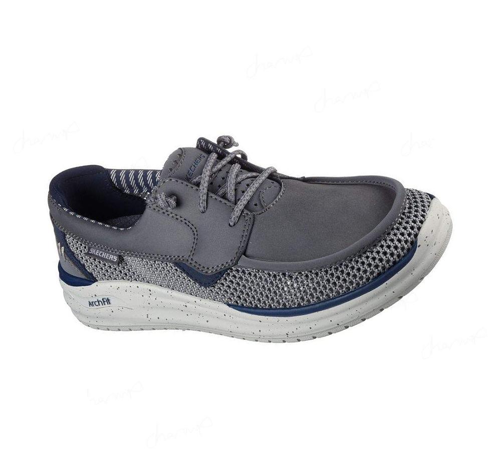 Zapatos del Barco Skechers Relaxed Fit: Arch Fit Melo - Waymer Hombre Gris | T881P_AR