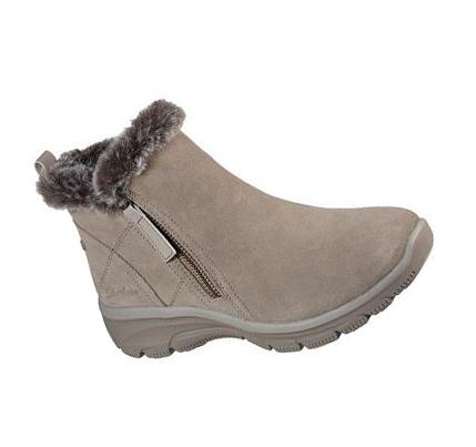 Botas Skechers Relaxed Fit: Easy Going - High Zip Mujer Marrones Claro | I502R_AR