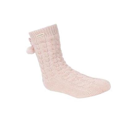 Calcetines Skechers Fleece Forro GO LOUNGE Crew - 2 Pack Mujer Rosas | 3A9T8_AR