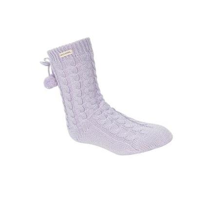 Calcetines Skechers Fleece Forro GO LOUNGE Crew - 2 Pack Mujer Moradas | 3AT2L_AR