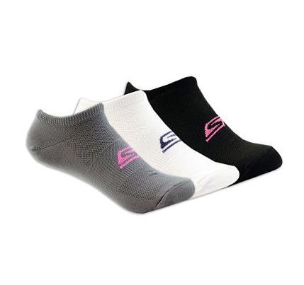 Calcetines Skechers No Show Stretch - 3 Pack Mujer Blancas Negras | 3319D_AR