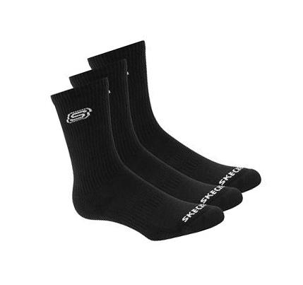 Calcetines Skechers Solids Crew - 3 Pack Hombre Negras | A089X_AR