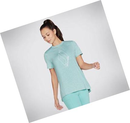 Camiseta Skechers Apparel Diamond Blissful Mujer Turquesa | A609A_AR