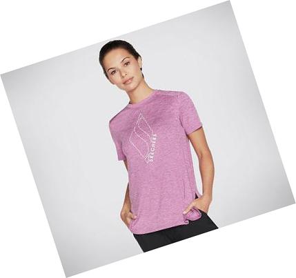 Camiseta Skechers Apparel Diamond Blissful Mujer Rosas | A619D_AR