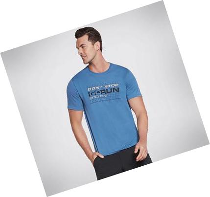 Camiseta Skechers Apparel Don't Stop Go Run Hombre Azules | 306AB_AR