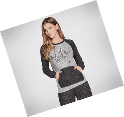 Camiseta Skechers BOBS Apparel With Love Cozy Pullover Mujer Gris | A2AAL_AR