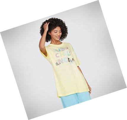 Camiseta Skechers BOBS Chilling Furfriend Mujer Amarillo | A58AL_AR