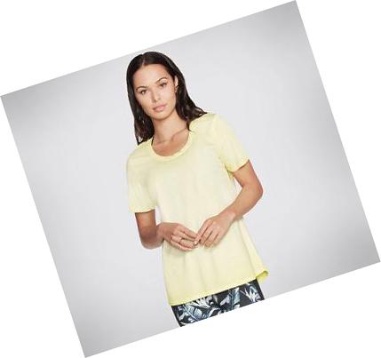 Camiseta Skechers Diamond Wash Hatha Scoop Neck Tunic Mujer Amarillo | A69TD_AR