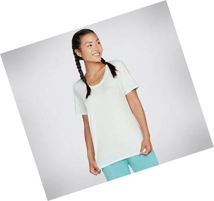 Camiseta Skechers Diamond Wash Hatha Scoop Neck Tunic Mujer Turquesa Claro | AT22C_AR