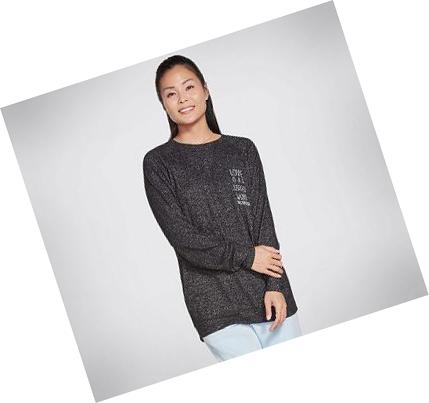 Camiseta Skechers Love Is Oversized Cozy Mujer Negras | A29TA_AR