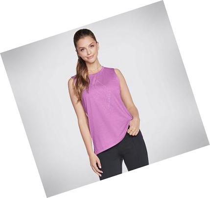 Camiseta Tirantes Skechers GOwalk Apparel GODRI Essential Mujer Moradas | 503AC_AR