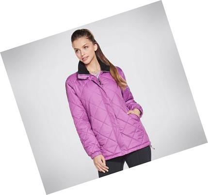 Chaquetas Skechers GOwalk Journey Puffer Mujer Lavanda | 3T69Q_AR