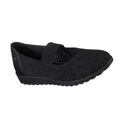 Flats Skechers Stretch Fit: Arch Fit Cleo Wedge - Shimmer Pop Mujer Negras | A851D_AR