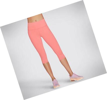 Leggins Skechers GOWALK HW Capri Mujer Coral | 5T9AB_AR