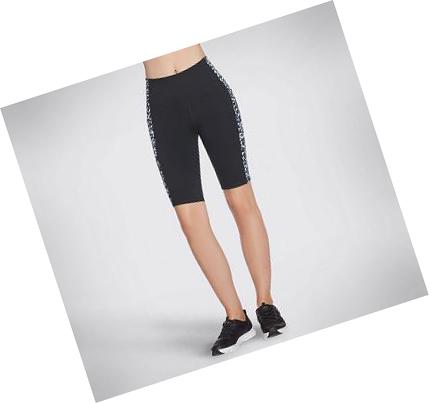 Pantalones Cortos Skechers White Leopard 10 Inch Bike Mujer Negras | 5922R_AR