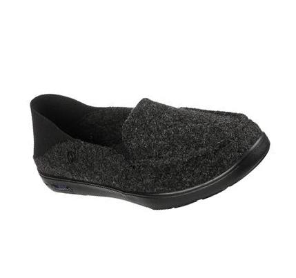 Pantuflas Skechers Arch Fit Lounge - Peaceful Mujer Negras Gris | 5928A_AR