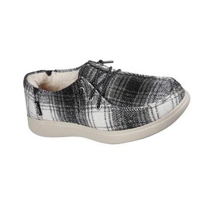 Pantuflas Skechers BOBS Skipper - Plaid Pretender Mujer Negras Blancas | 6A26W_AR