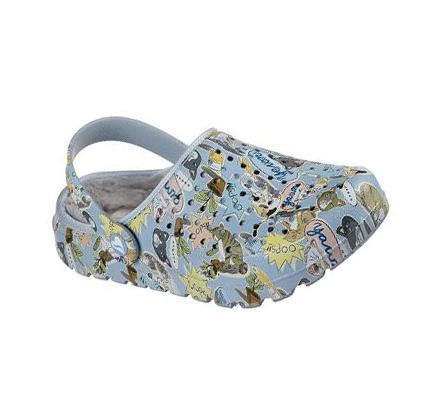 Pantuflas Skechers Foamies: Footsteps Forro - Witty Kitty Mujer Azules Multicolor | 65010_AR