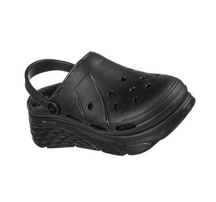 Pantuflas Skechers Foamies: Max Cushioning Forro - Whirlwind Mujer Negras | 6551Q_AR