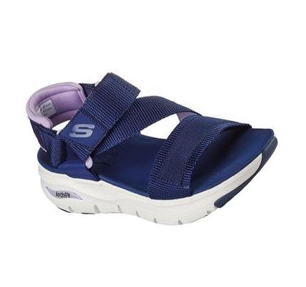 Sandalias Skechers Arch Fit - Pop Retro Mujer Azul Marino Moradas | 5228K_AR