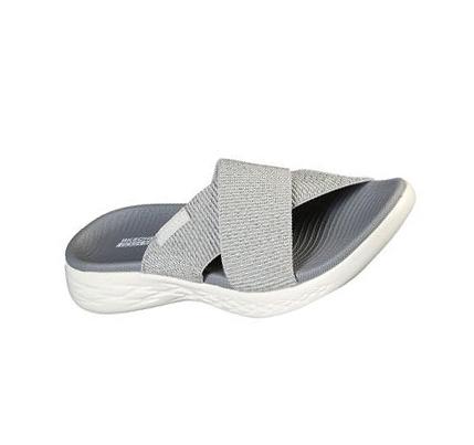 Sandalias Skechers On-the-GO 600 - Glistening Mujer Plateadas | AT03D_AR