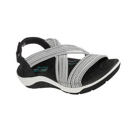 Sandalias Skechers Reggae Cup - Independence Mujer Blancas Negras | A826C_AR