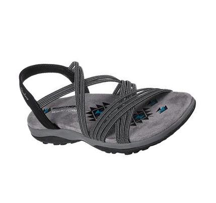 Sandalias Skechers Reggae Slim - Turn It Up Mujer Negras | A86T0_AR