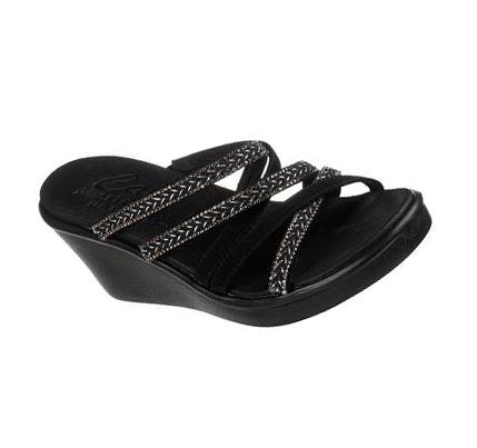 Sandalias Skechers Rumble On - Night Out Mujer Negras | A980L_AR