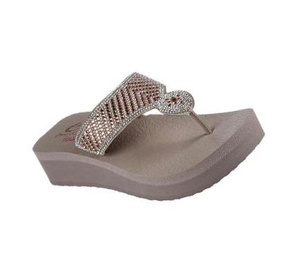 Sandalias Skechers Vinyasa - Glamour On Mujer Gris Marrones | 55A2W_AR