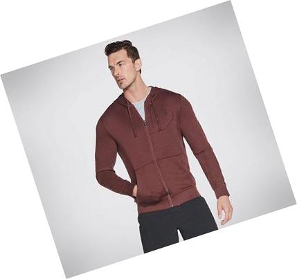 Sudadera Skechers Apparel GOknit Pique Full Zip Hombre Marrones | A6893_AR