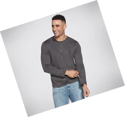 Sudadera Skechers Apparel GOknit Pique Henley Hombre Gris | A900L_AR