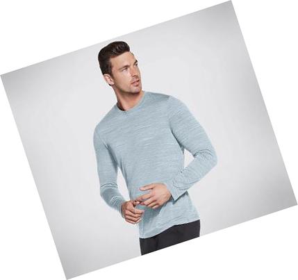 Sudadera Skechers Apparel On the Carretera Long Sleeve Hombre Azules Claro | A9390_AR