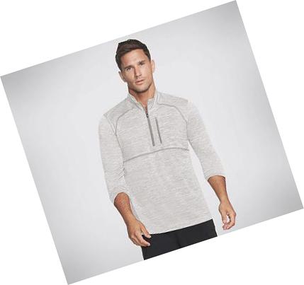 Sudadera Skechers Apparel On the Carretera 1/4 Zip Hombre Gris Claro | AA625_AR