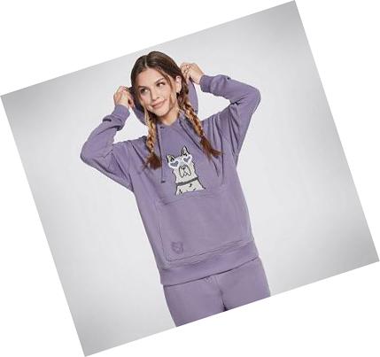 Sudadera Skechers BOBS Apparel Dawg Pouch Pullover Mujer Moradas | A222S_AR