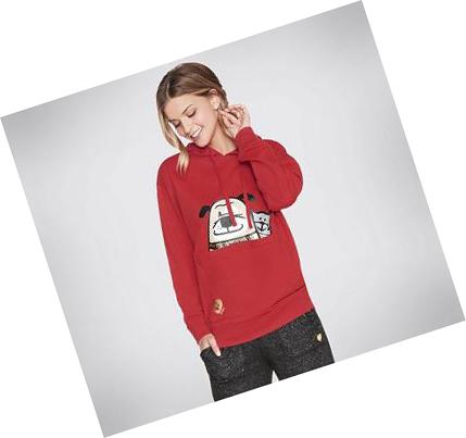 Sudadera Skechers BOBS Apparel - Doggy Pouch Pullover Mujer Rojas | A0T2C_AR