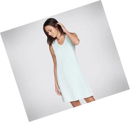 Vestido Skechers Apparel Day Off V-Neck Mujer Turquesa Claro | 5022W_AR