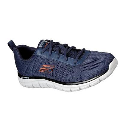 Zapatillas Deportivos Skechers Pista - Moulton Hombre Azul Marino Naranjas | A23TQ_AR