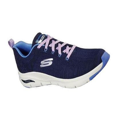 Zapatillas Para Caminar Skechers Arch Fit - Comfy Wave Mujer Azul Marino Azules | A298L_AR