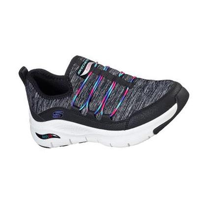 Zapatillas Para Caminar Skechers Arch Fit - Rainbow View Mujer Negras Multicolor | A598B_AR