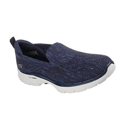 Zapatillas Para Caminar Skechers GO WALK 6 - Valerie Mujer Azul Marino Blancas | 58T3D_AR