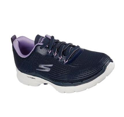 Zapatillas Para Caminar Skechers GO WALK 6 - Stunning Glow Mujer Azul Marino Lavanda | 5TT30_AR