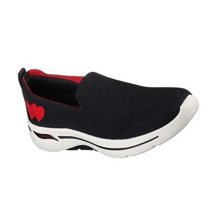 Zapatillas Para Caminar Skechers GO WALK Arch Fit - Lovely Heart Mujer Negras | I6130_AR