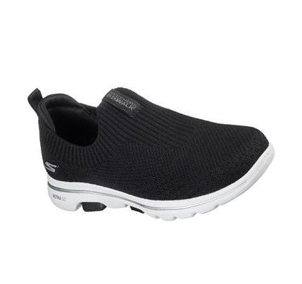 Zapatillas Para Caminar Skechers GOwalk 5 - Trendy Mujer Negras Blancas | I3050_AR