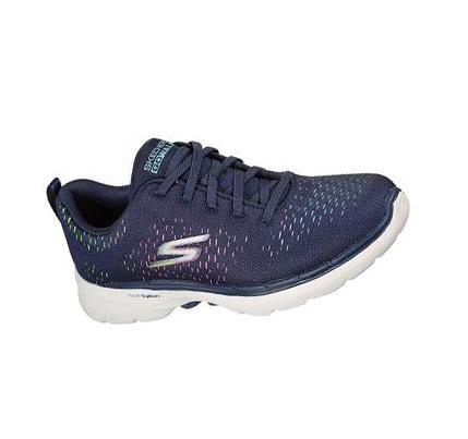 Zapatillas Para Caminar Skechers GOwalk 6 - Vibrant Energy Mujer Azul Marino Multicolor | TA3AA_AR