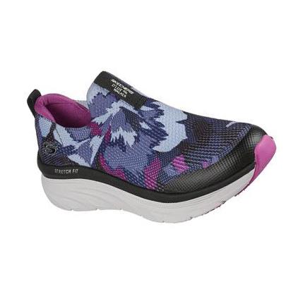 Zapatillas Para Caminar Skechers Relaxed Fit: D'Lux Walker - Fresh Fall Mujer Negras Moradas | 33A8R_AR