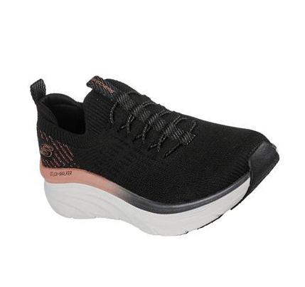 Zapatillas Para Caminar Skechers Relaxed Fit: D'Lux Walker - Let it Glow Mujer Negras Rosas Doradas | 35238_AR