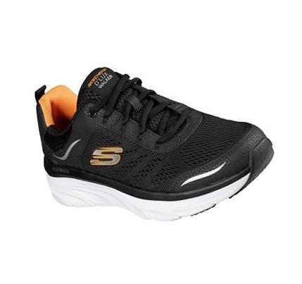 Zapatillas Para Caminar Skechers Relaxed Fit: D'Lux Walker Hombre Negras Blancas | 58250_AR